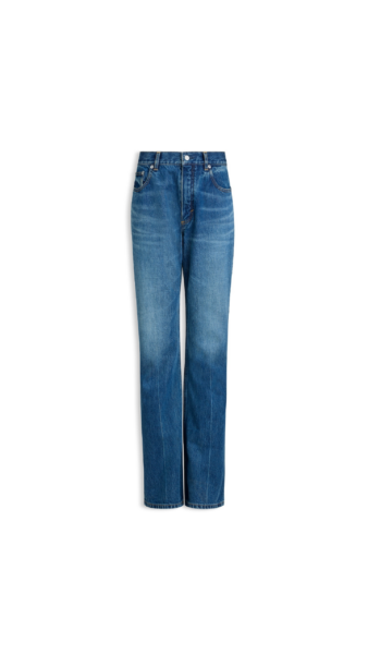 Alaïa Bootcut Denim Jeans - ALAÏA Pants - Laser Cut Luxury - Shop at Luxury Shoes 