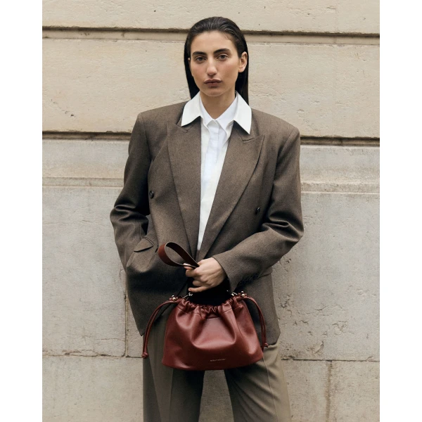 Strathberry Charlotte Midi Drawstring in Walnut, view 11