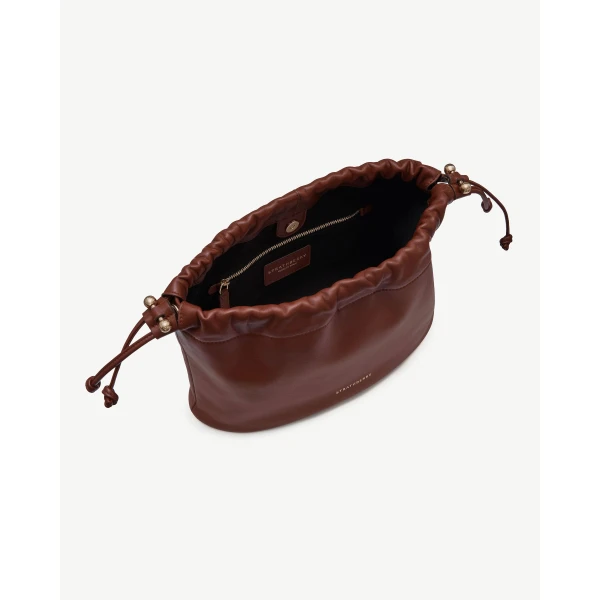 Strathberry Charlotte Midi Drawstring in Walnut, view 6