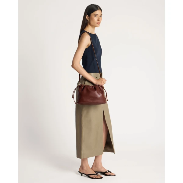 Strathberry Charlotte Midi Drawstring in Walnut, view 8