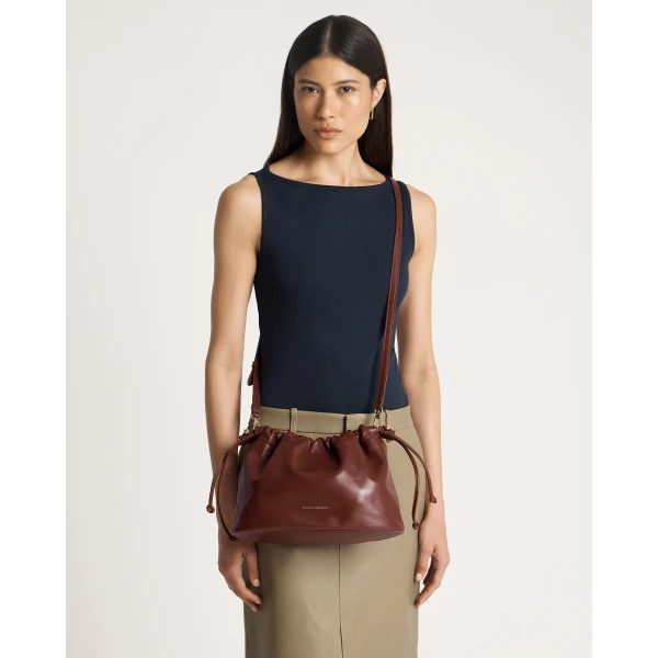 Strathberry Charlotte Midi Drawstring in Walnut, view 9