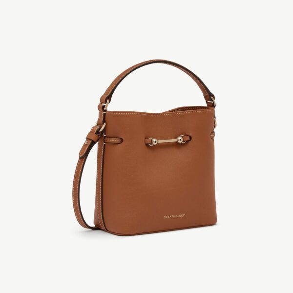 Strathberry Corda Bucket Mini in Chestnut, view 3