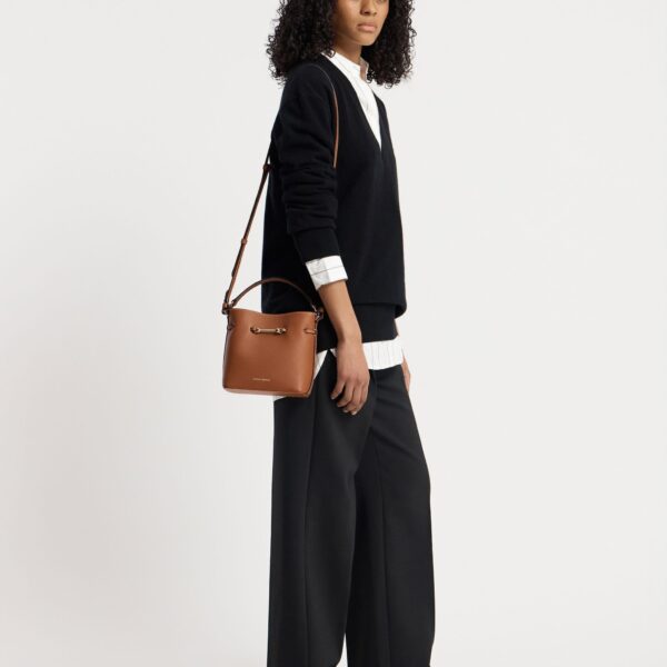 Strathberry Corda Bucket Mini in Chestnut, view 8