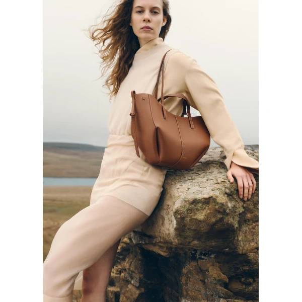 Polene Cyme Mini in Camel Bag, view 2