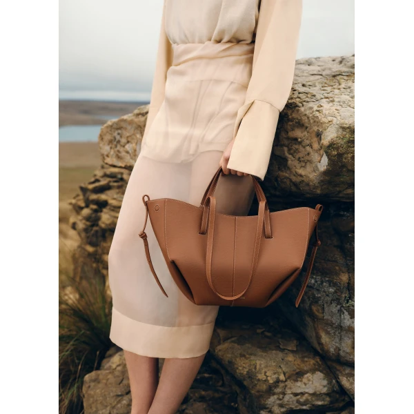 Polene Cyme Mini in Camel Bag, view 4