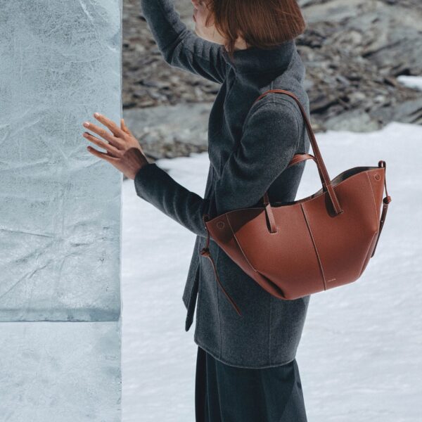 Polene Cyme Mini in Cognac Bag, view 2