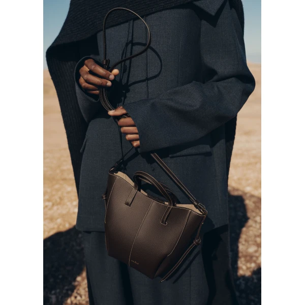 Polene Cyme Tote Nano in Ebony Bag, view 3
