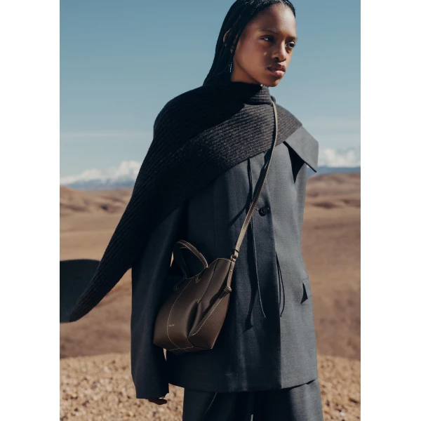 Polene Cyme Tote Nano in Ebony Bag, view 4
