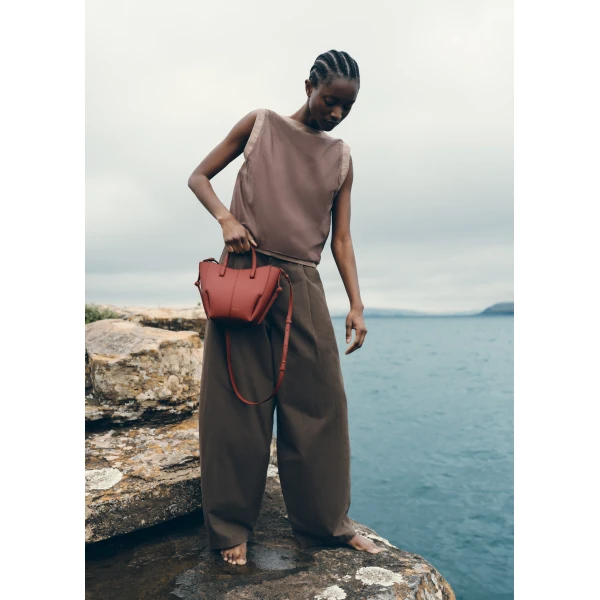 Polene Cyme Tote Nano in Terracotta Bag, view 2