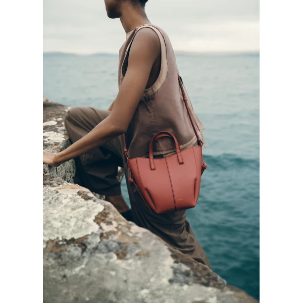 Polene Cyme Tote Nano in Terracotta Bag, view 3