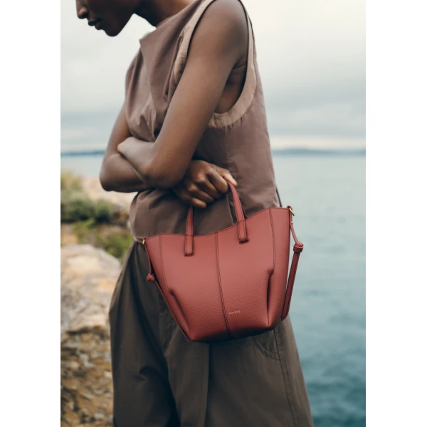 Polene Cyme Tote Nano in Terracotta Bag, view 4