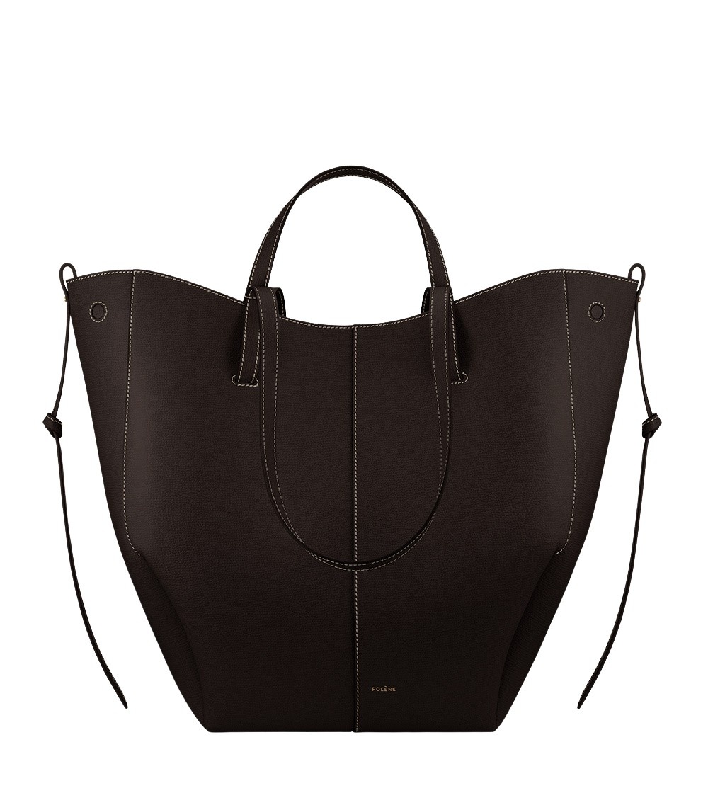 Polène Cyme Tote in Ebony Cyme Tote in Ebony - Totes & Top-Handle Bags - Parisian Luxury Leather Bag at Luxury Shoes 