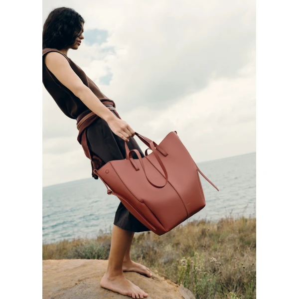 Polene Cyme Tote in Terracotta Bag, view 4