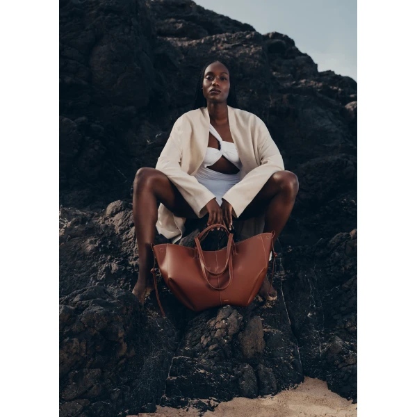 Polene Cyme in Cognac Bag, view 3