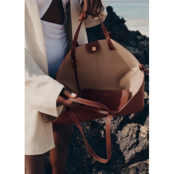 Polene Cyme in Cognac Bag, view 6