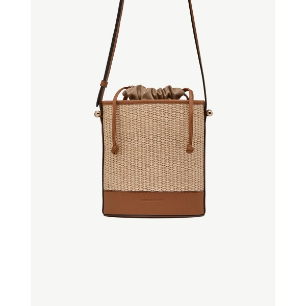 Strathberry Ionic Basket in Summer Chestnut and Natural Raffia, view 2