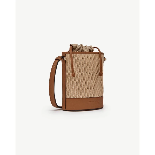 Strathberry Ionic Basket in Summer Chestnut and Natural Raffia, view 3