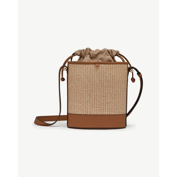 Strathberry Ionic Basket in Summer Chestnut and Natural Raffia, view 4