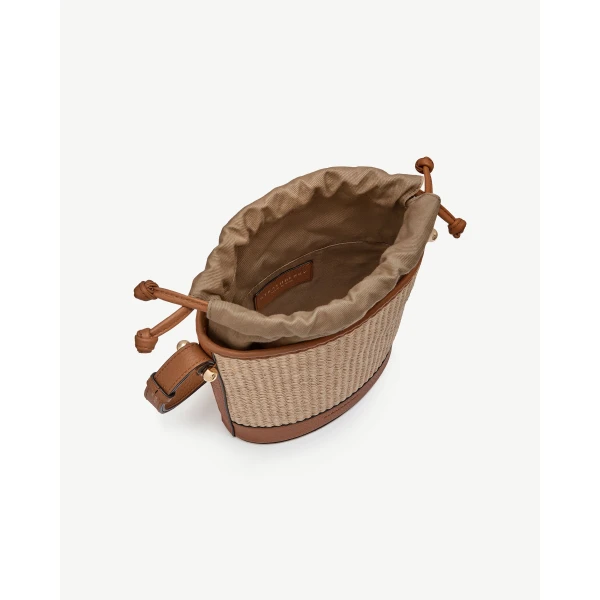 Strathberry Ionic Basket in Summer Chestnut and Natural Raffia, view 6