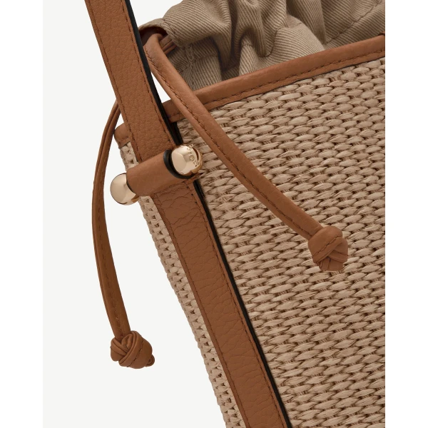 Strathberry Ionic Basket in Summer Chestnut and Natural Raffia, view 7