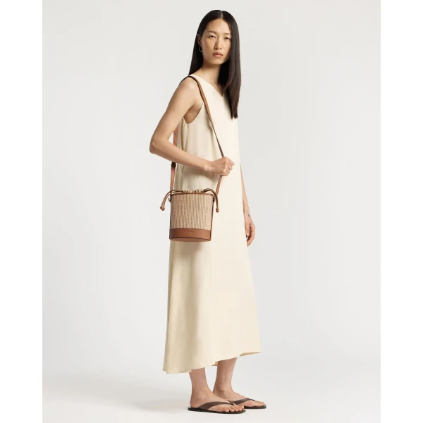 Strathberry Ionic Basket in Summer Chestnut and Natural Raffia, view 8