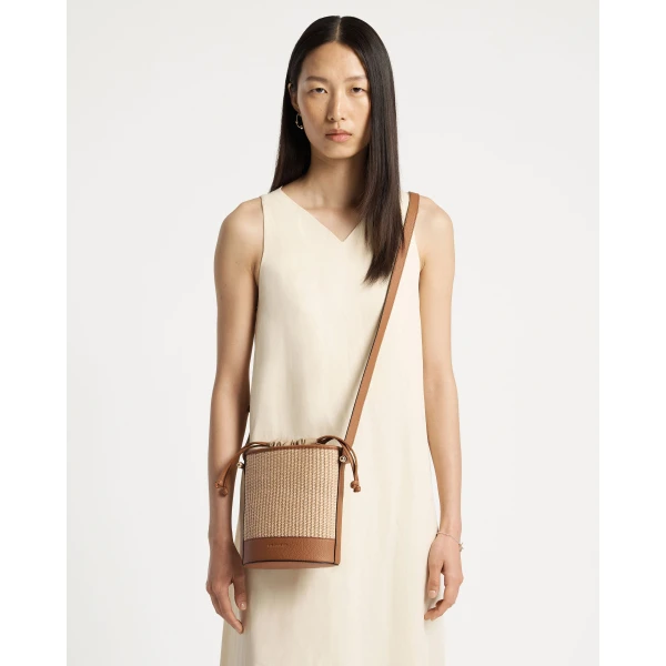 Strathberry Ionic Basket in Summer Chestnut and Natural Raffia, view 9