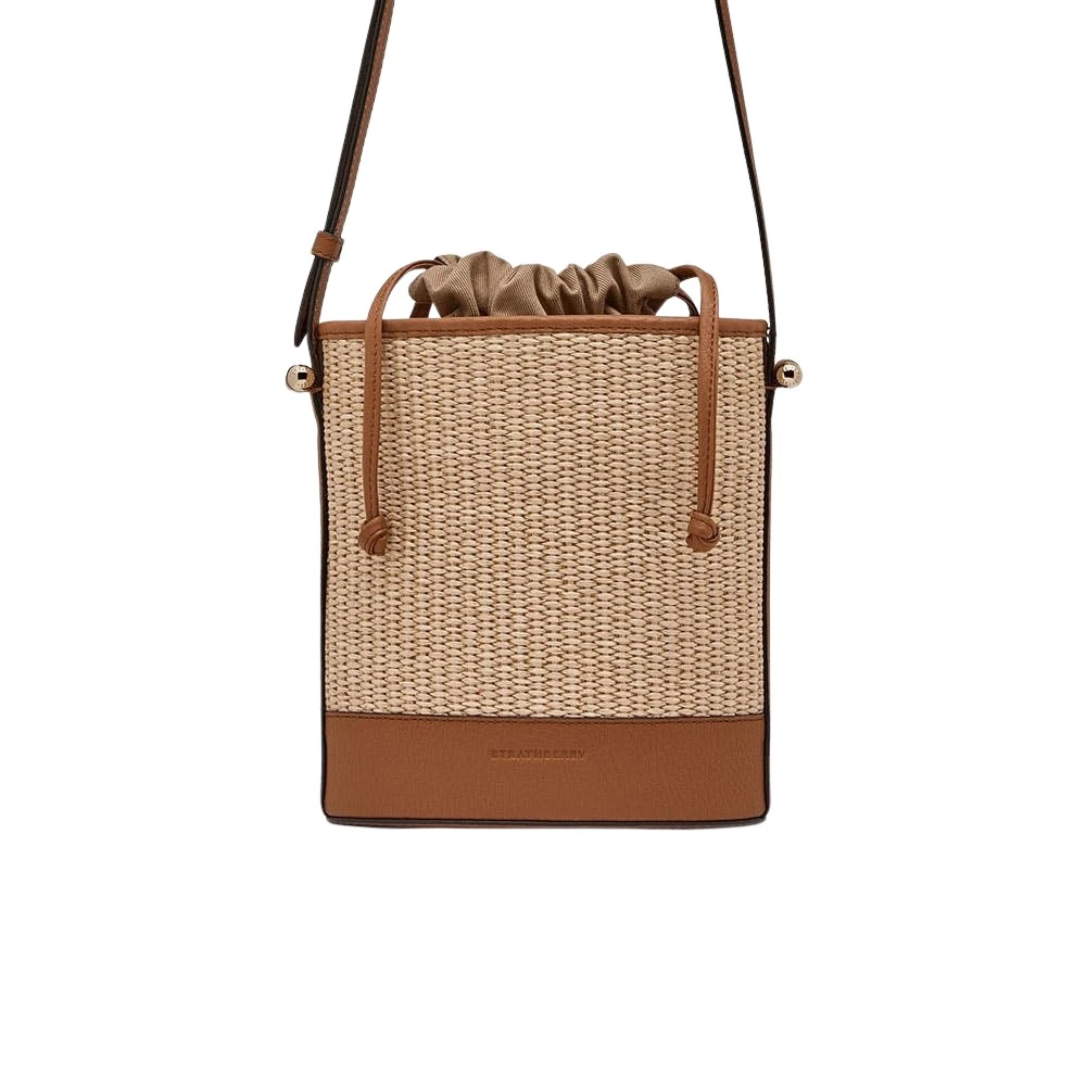 Brown-Ionic-Basket-in-Summer-Chestnut-and-Natural-Raffia23209_nobg Strathberry Ionic Basket in Summer Chestnut and Natural Raffia