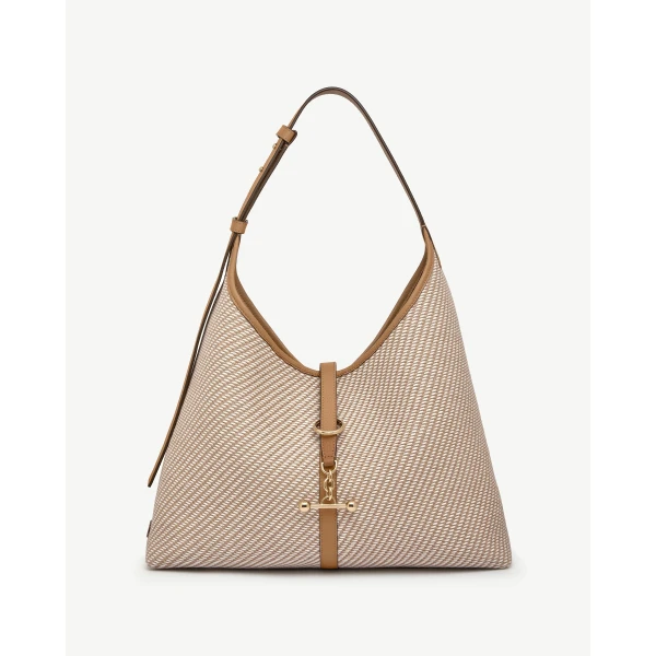 Strathberry Kite Hobo Maxi in Caramel and Natural Twill, view 2