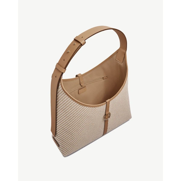 Strathberry Kite Hobo Maxi in Caramel and Natural Twill, view 4