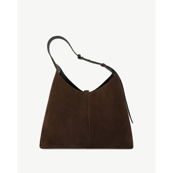 Strathberry Kite Hobo Maxi in Chocolate Suede, view 4