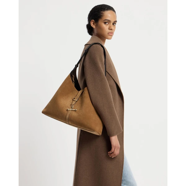 Strathberry Kite Hobo Maxi in Toffee and Espresso, view 9