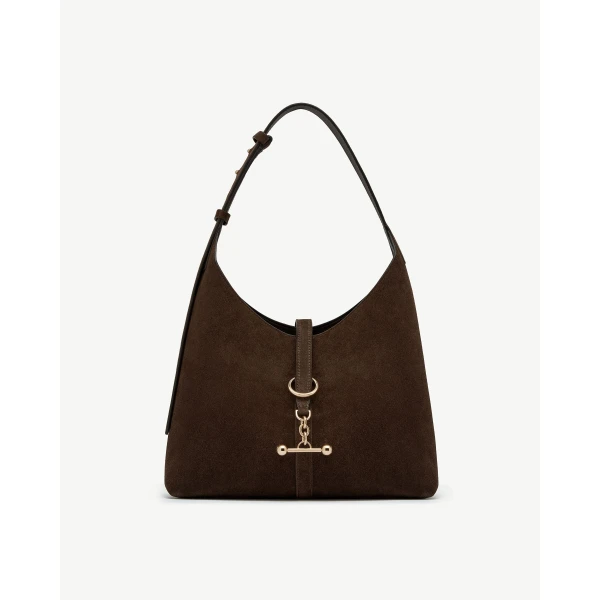 Strathberry Kite Hobo in Chocolate Suede, view 2