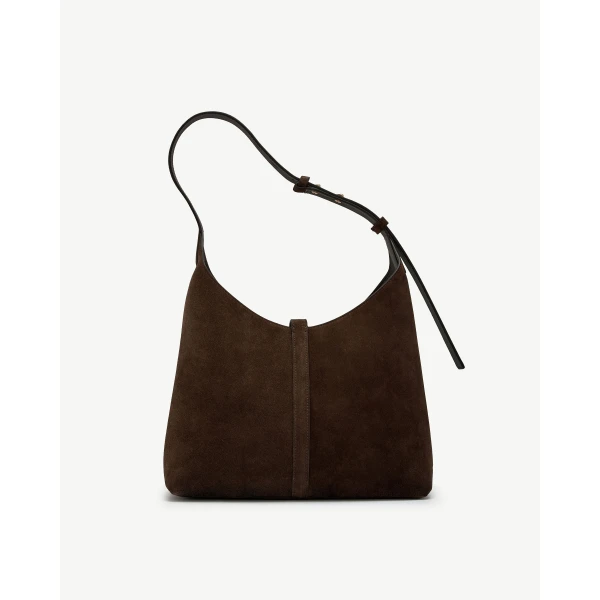 Strathberry Kite Hobo in Chocolate Suede, view 4