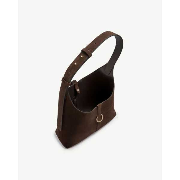 Strathberry Kite Hobo in Chocolate Suede, view 5