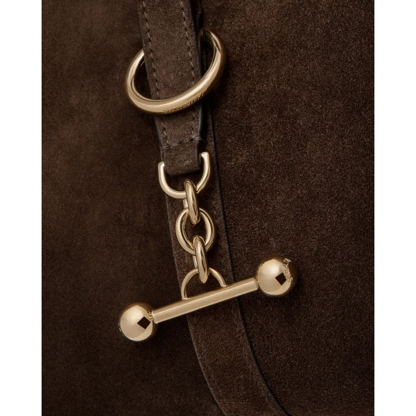 Strathberry Kite Hobo in Chocolate Suede, view 6