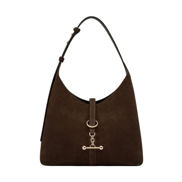 Strathberry Kite Hobo in Chocolate Suede