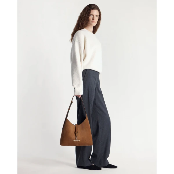 Strathberry Kite Hobo in Tan Suede, view 8