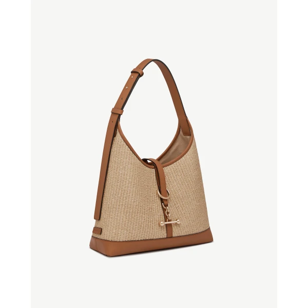 Strathberry Kite Hobo in Tan and Natural Raffia, view 3