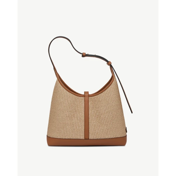 Strathberry Kite Hobo in Tan and Natural Raffia, view 4