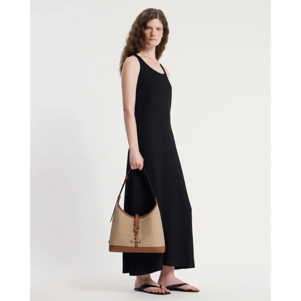 Strathberry Kite Hobo in Tan and Natural Raffia, view 9