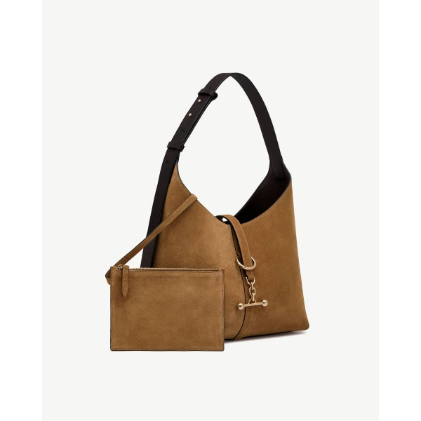 Strathberry Kite Hobo in Toffee and Espresso, view 7