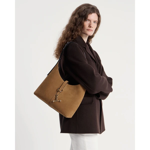 Strathberry Kite Hobo in Toffee and Espresso, view 9