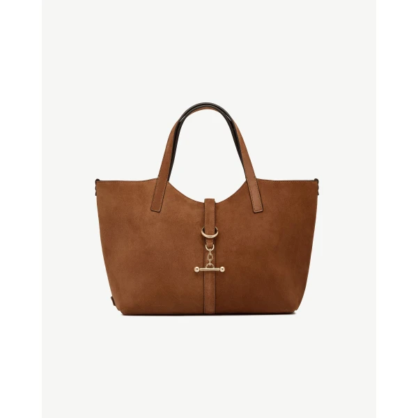 Strathberry Kite Tote Midi in Tan Suede, view 2