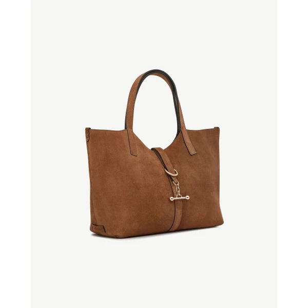 Strathberry Kite Tote Midi in Tan Suede, view 3