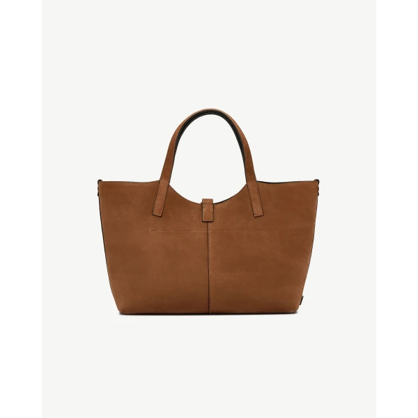 Strathberry Kite Tote Midi in Tan Suede, view 4