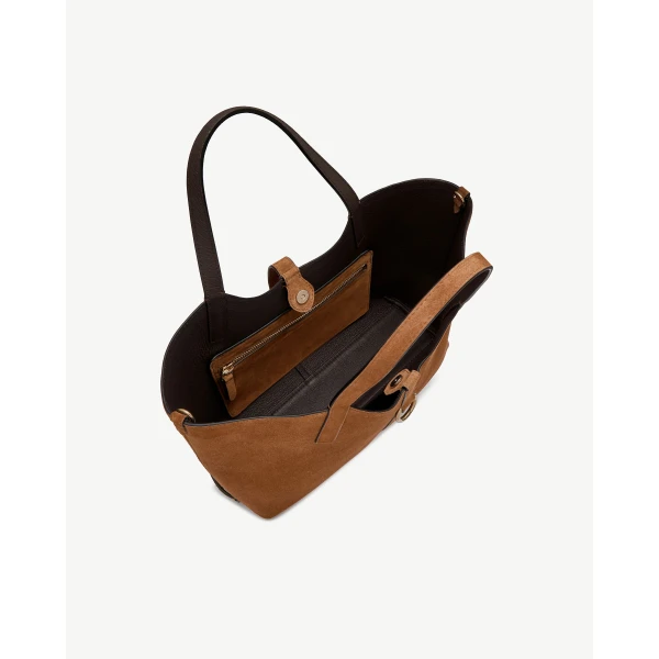Strathberry Kite Tote Midi in Tan Suede, view 5
