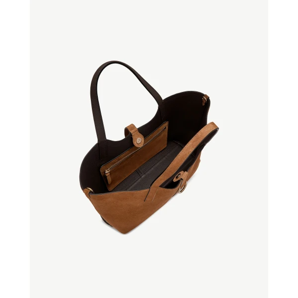 Strathberry Kite Tote Midi in Tan Suede, view 6