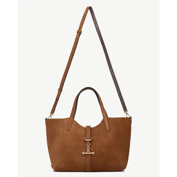 Strathberry Kite Tote Midi in Tan Suede, view 8