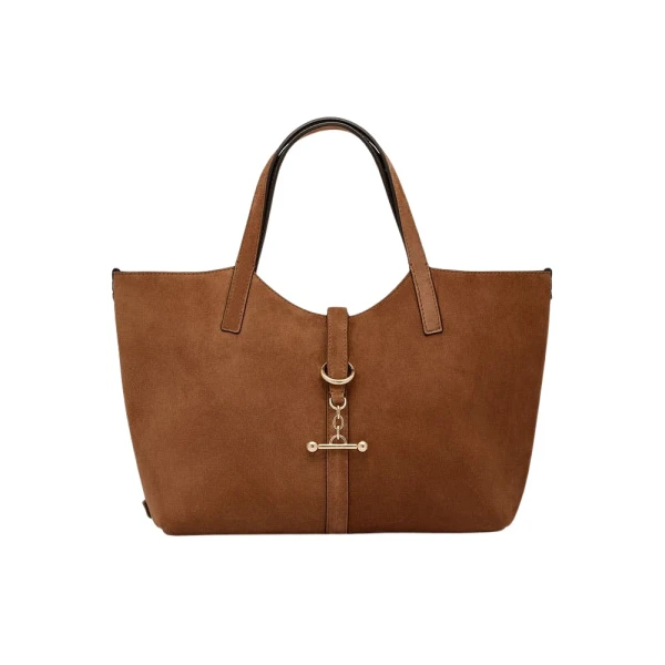 Kite Tote Midi in Tan Suede