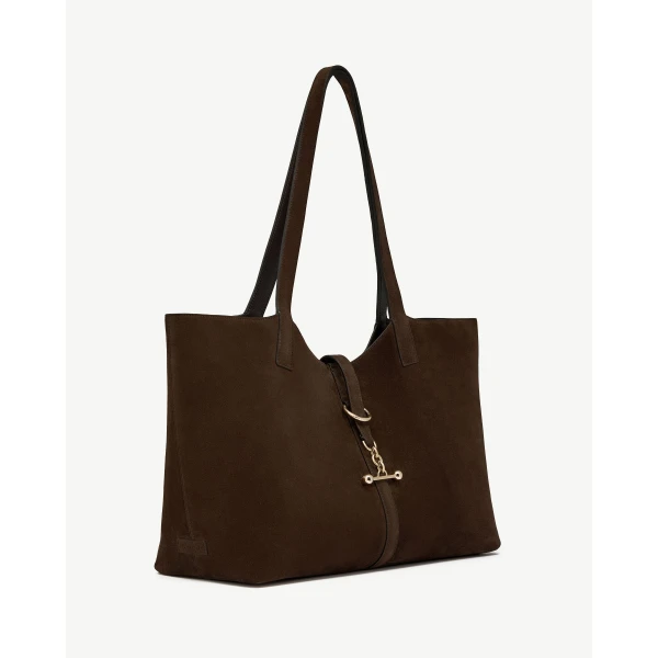 Strathberry Kite Tote in Suede Chocolate, view 3